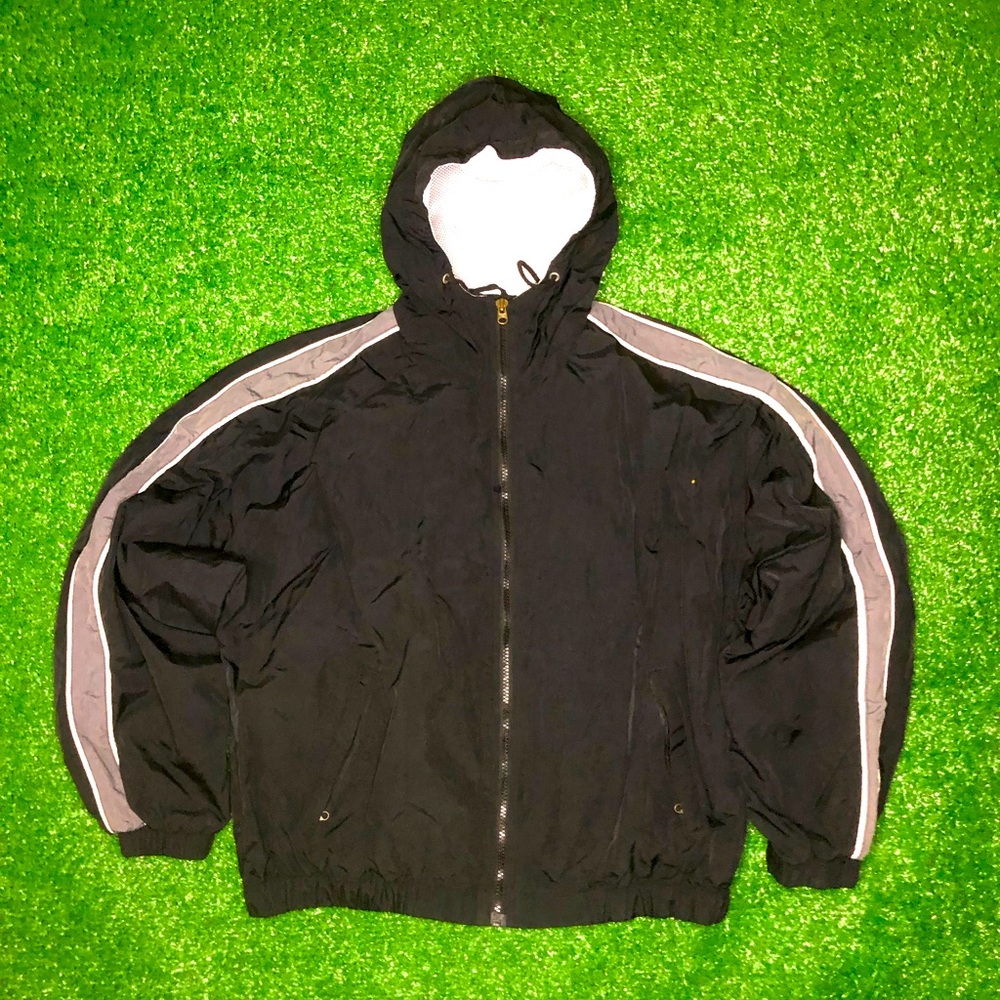 Vintage black Sonoma white grey stripe jacket